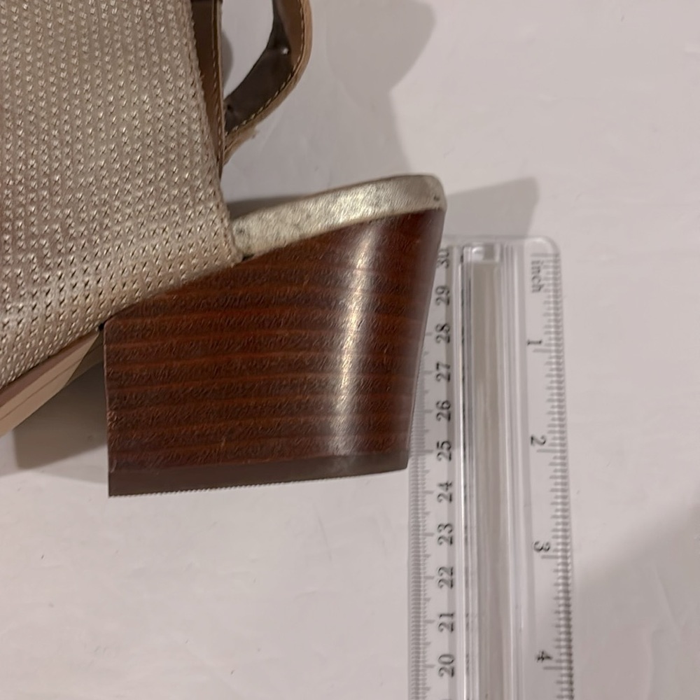 Nicole Antique Gold Leather Talullah Open Toe Open Heel Shootie - Size 6.5 - Picture 6 of 7